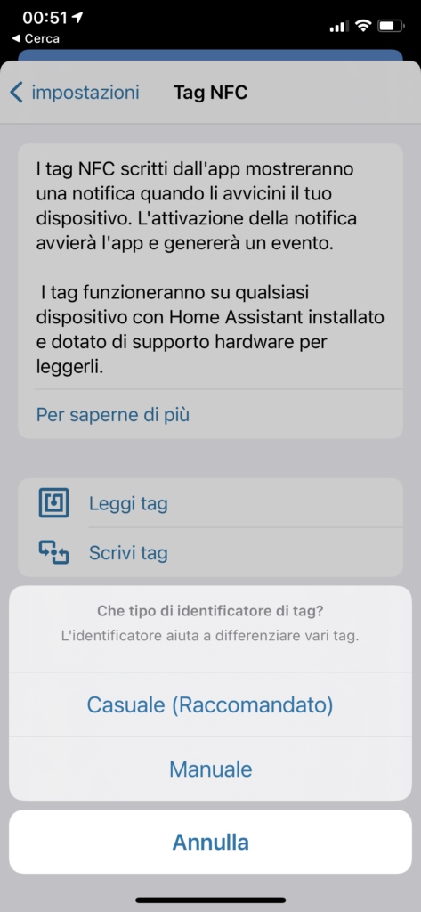 Home Assistant Gestione NFC - Scrittura Tag 1