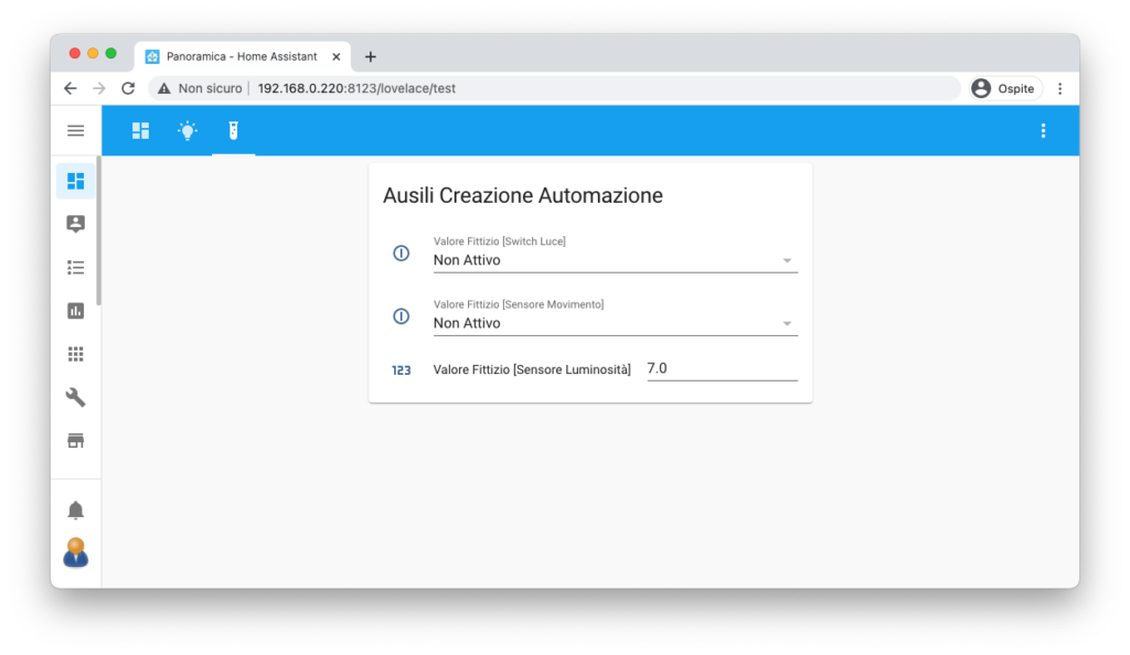 Home Assistant Light Motion - Ausili Creazione Automazione