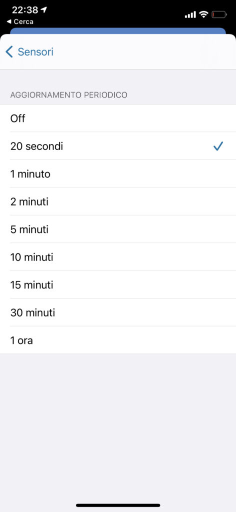 Home Assistant Presenza - App Aggiornamento Sensori iOS
